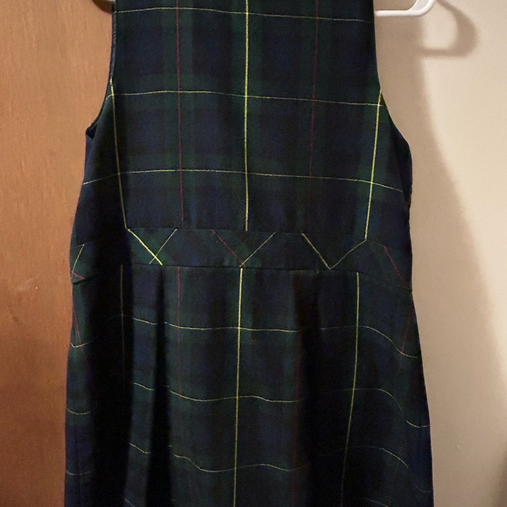 Lands' End Kids Dress - Navy and Yellow Plaid